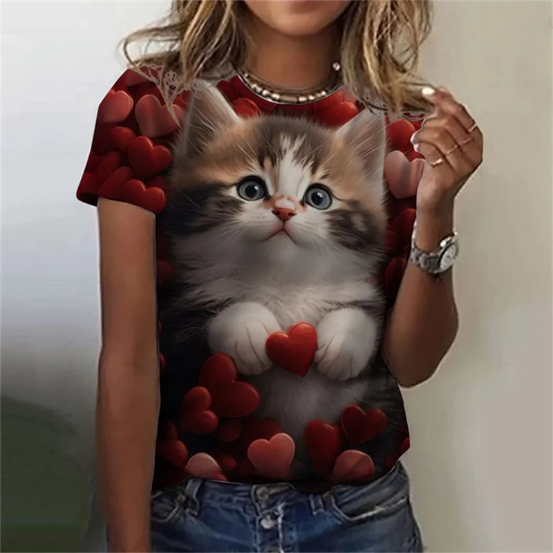تي شيرت نسائي مطبوع عليه شكل ق - مراجعة Fashion Street Cat وسعره
