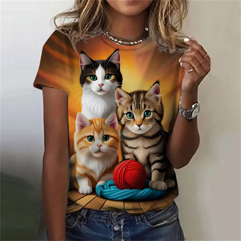 تي شيرت نسائي مطبوع عليه شكل ق - مراجعة Fashion Street Cat وسعره