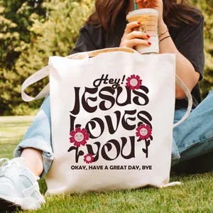 يسوع يحبك ملهمة قماش حمل حقيبة - مراجعة Tote Bag Canvas Print وسعره