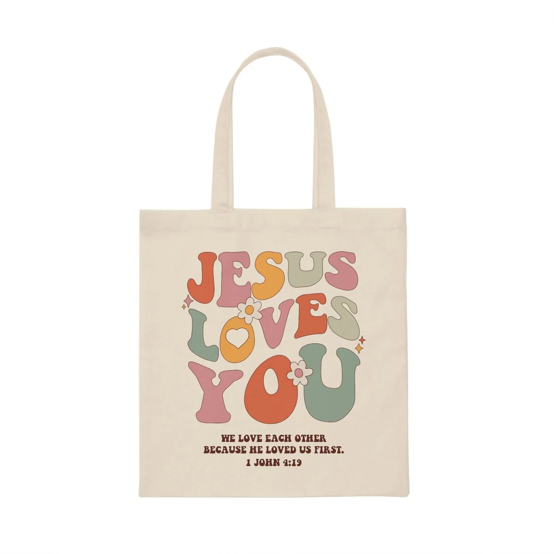 يسوع يحبك ملهمة قماش حمل حقيبة - مراجعة Tote Bag Canvas Print وسعره