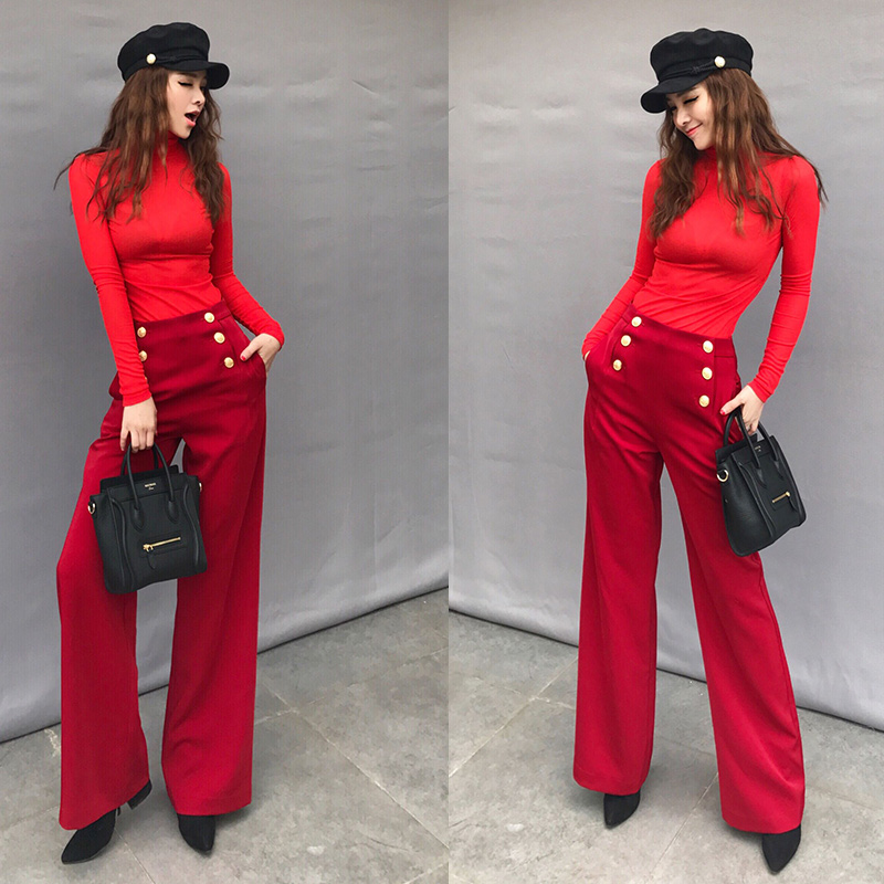 بنطلون نسائي أسود مستقيم الساق - مراجعة Street Fashion In Milan وسعره