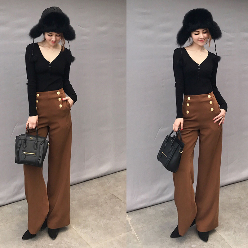 بنطلون نسائي أسود مستقيم الساق - مراجعة Street Fashion In Milan وسعره