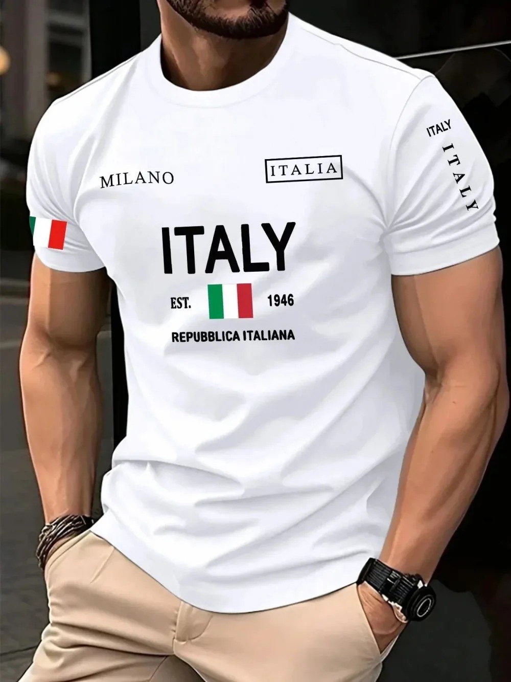 تي شيرت رجالي بتصميم عصري أورو - مراجعة Street Fashion In Milan وسعره