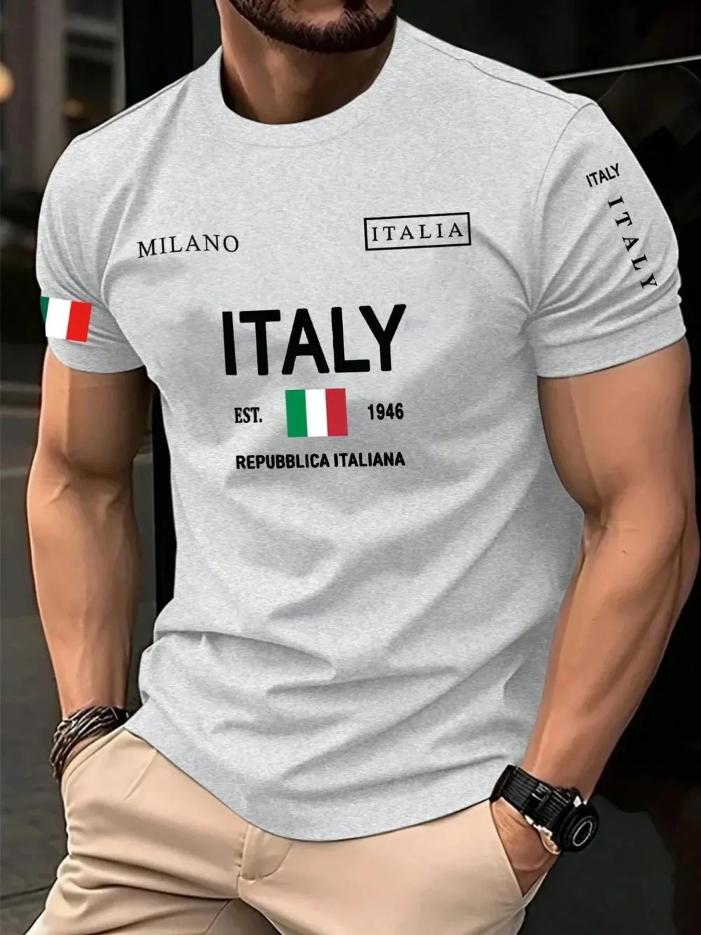 تي شيرت رجالي بتصميم عصري أورو - مراجعة Street Fashion In Milan وسعره