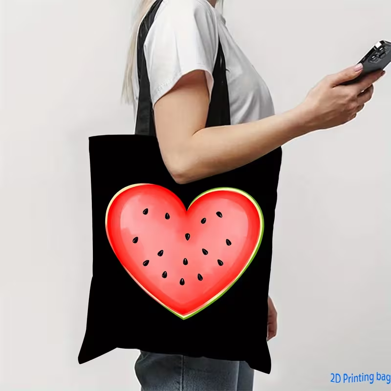حقيبة يد قماشية بطبعة قلب ونقش - مراجعة Tote Bag Canvas Print وسعره