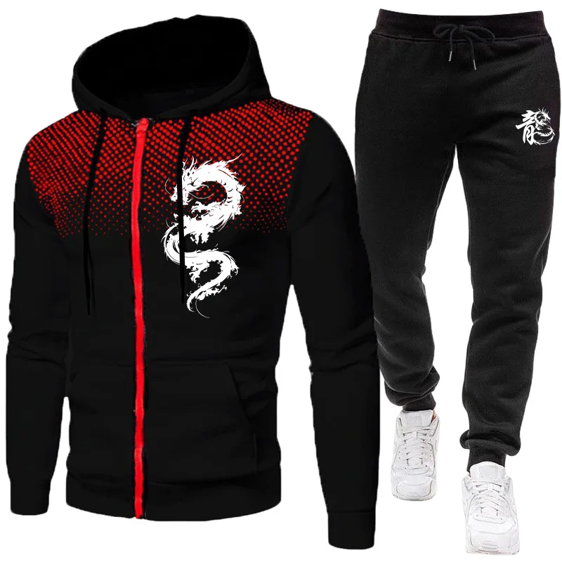 طقم رجالي بنمط التنين الباريسي - مراجعة Street Fashion Hoodie وسعره
